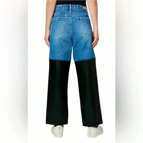 Blank NYC New NWT The Baxter Ribcage Straight Leg Mixed Media Pants Size 25 - Picture 2 of 6